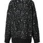 Black Jacquard Big Size Knitting Sweater Round Neck Long Sleeve Women Pullovers New Fashion Autumn Winter