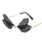 Fashion Rimless Sunglasses Women Vintage Dragonfly Steampunk Sunglasses Men Frameless Gradient Clear Lens Glasses