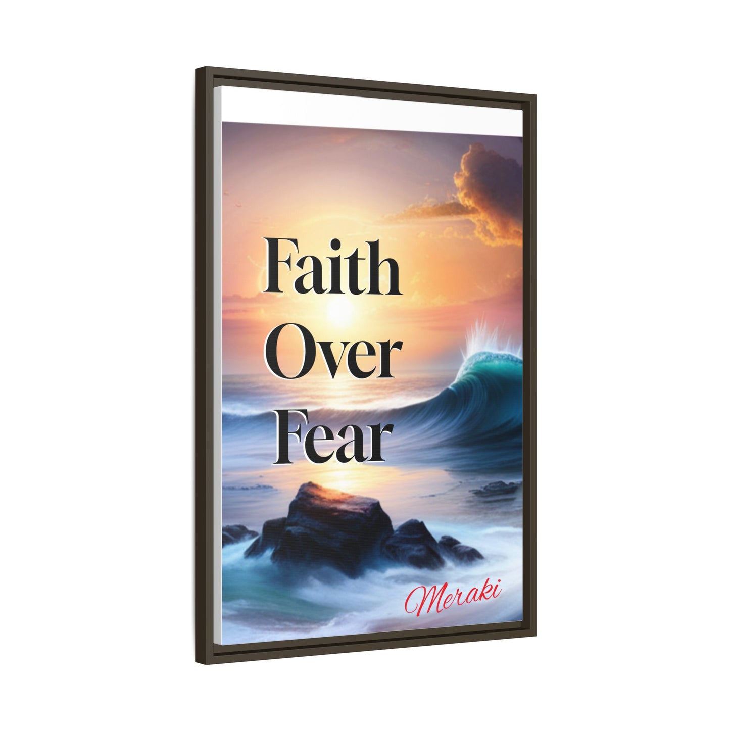 Faith over fear Matte Canvas, Framed (Multi-color) by Meraki  studio