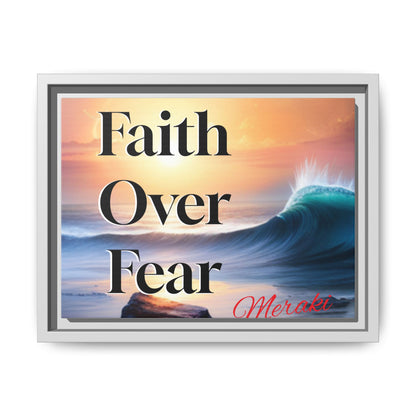 Faith over fear Matte Canvas, Framed (Multi-color) by Meraki  studio