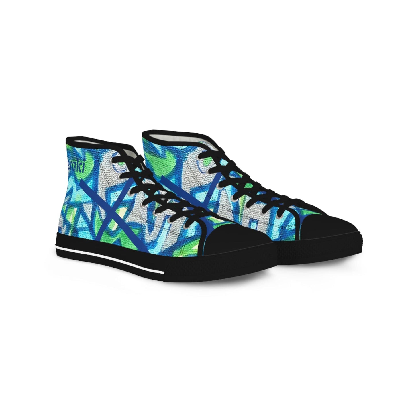 Meraki High Top Sneakers hand made prints