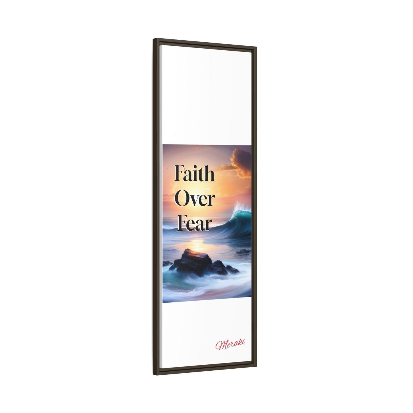 Faith over fear Matte Canvas, Framed (Multi-color) by Meraki  studio