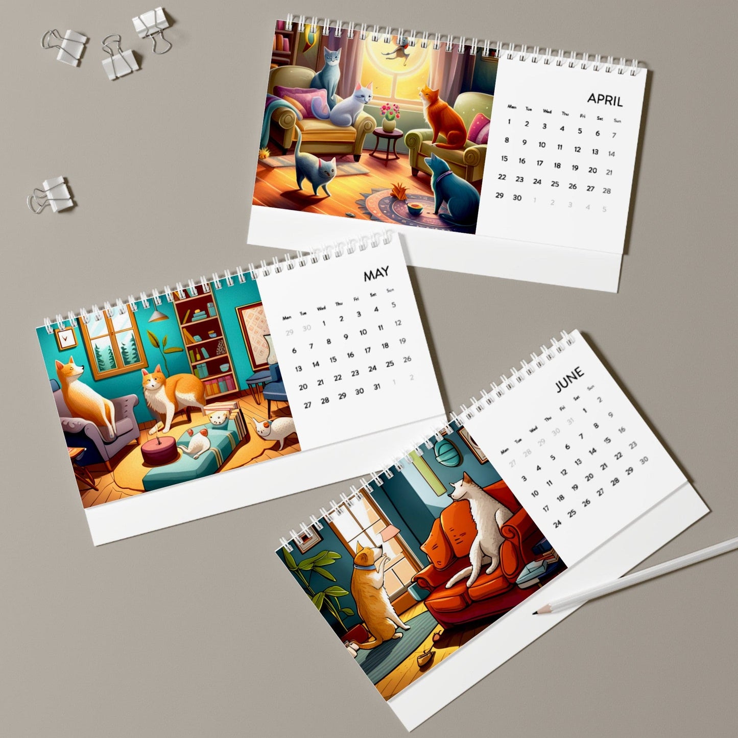 MERAKI Desk Calendar (2024 grid)