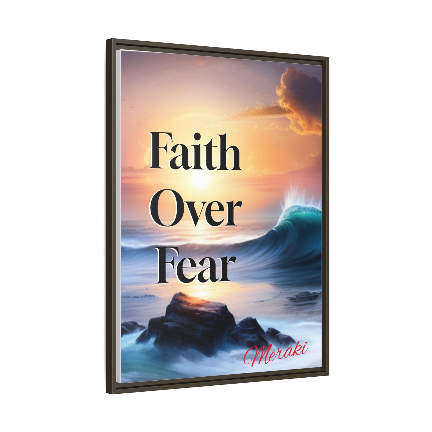 Faith over fear Matte Canvas, Framed (Multi-color) by Meraki  studio