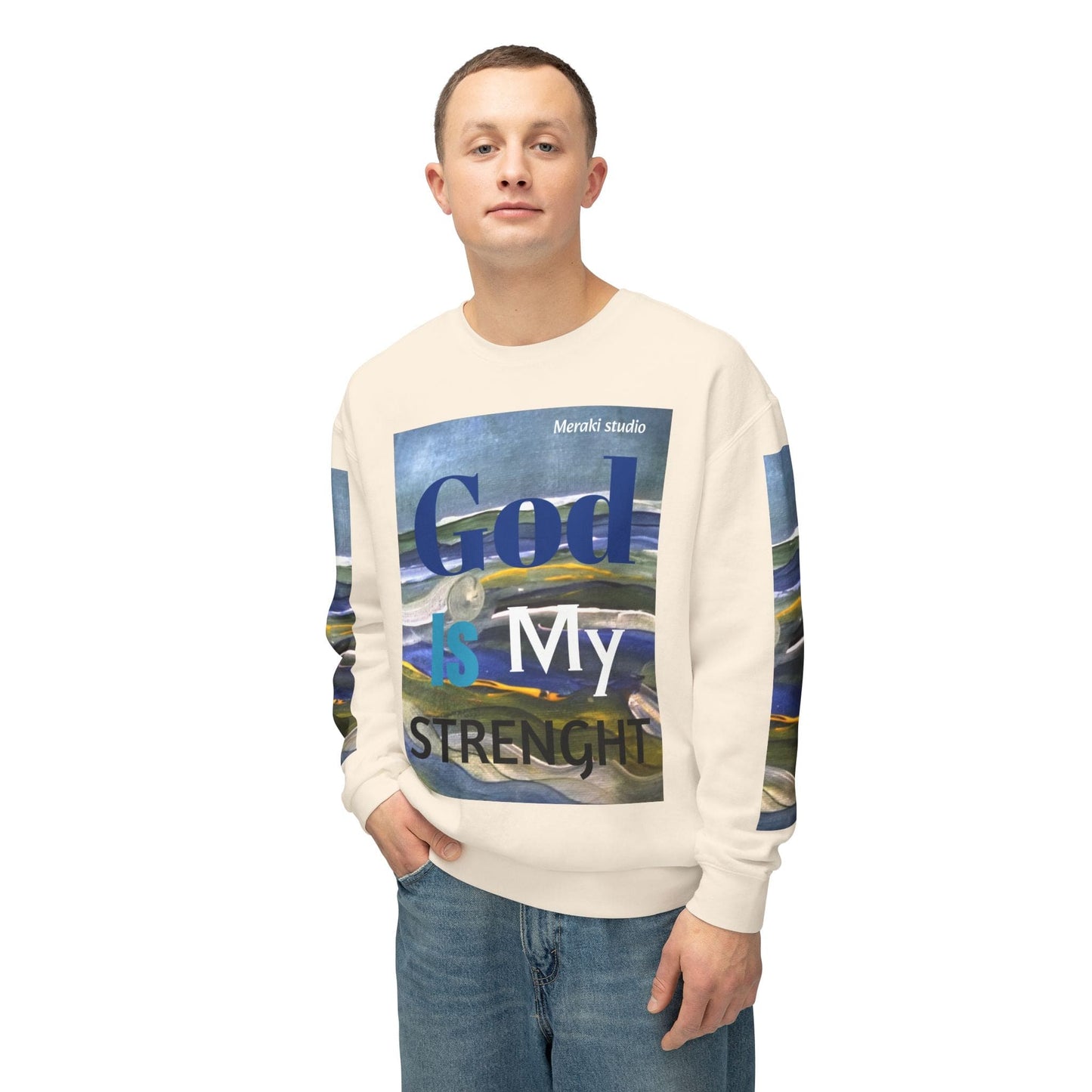 Meraki studio design Unisex Lightweight Crewneck Sweatshirt