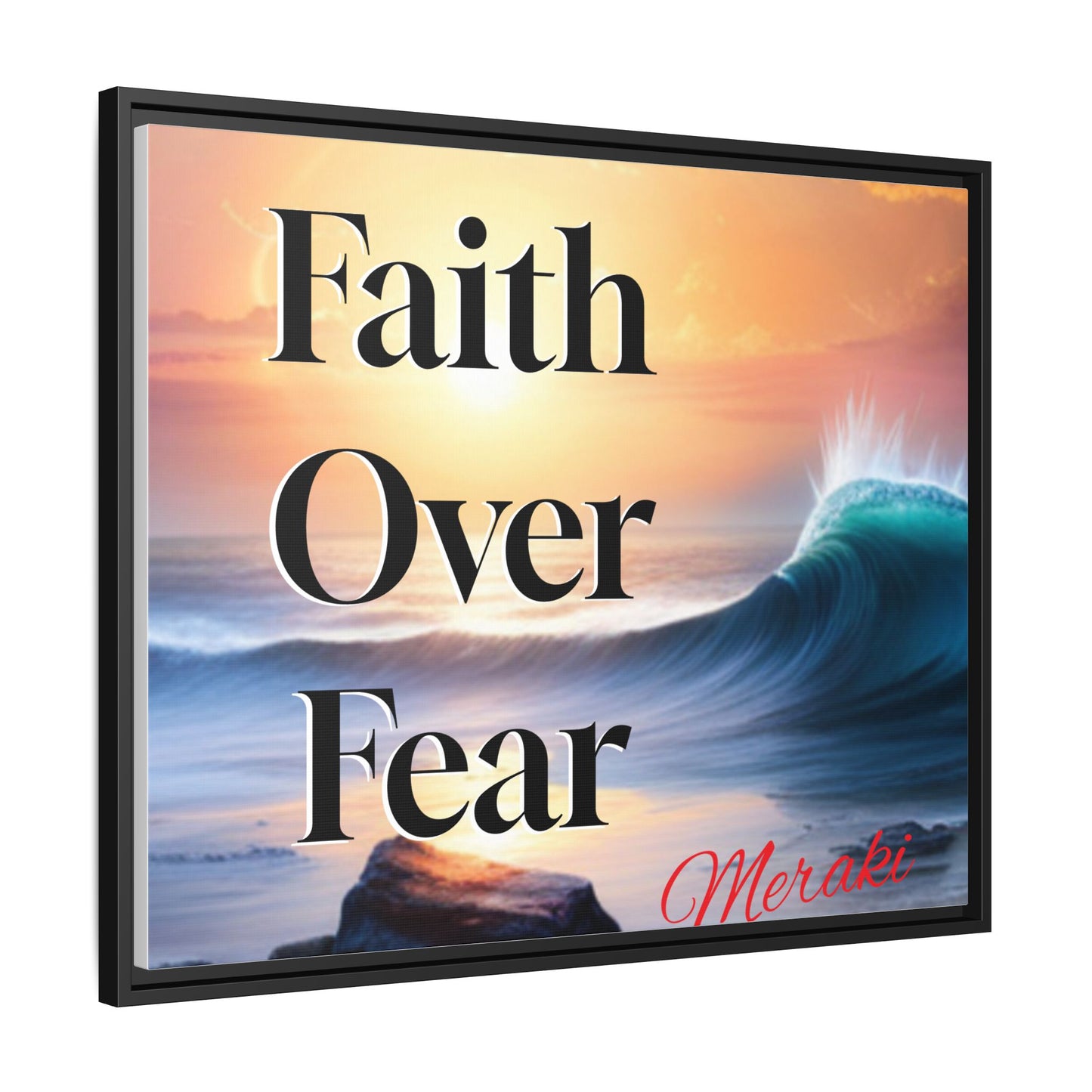 Faith over fear Matte Canvas, Framed (Multi-color) by Meraki  studio