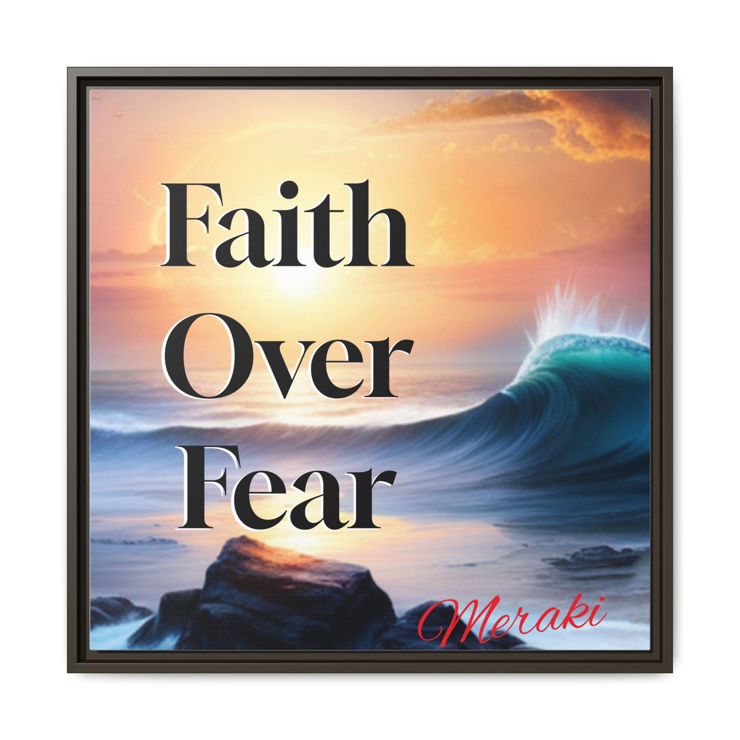 Faith over fear Matte Canvas, Framed (Multi-color) by Meraki  studio