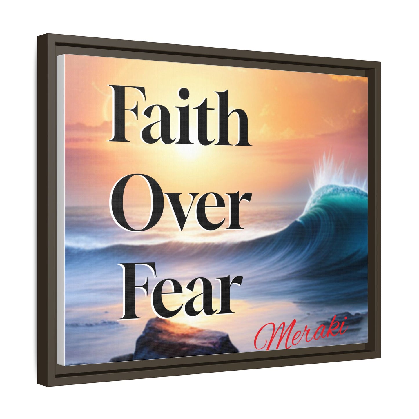 Faith over fear Matte Canvas, Framed (Multi-color) by Meraki  studio