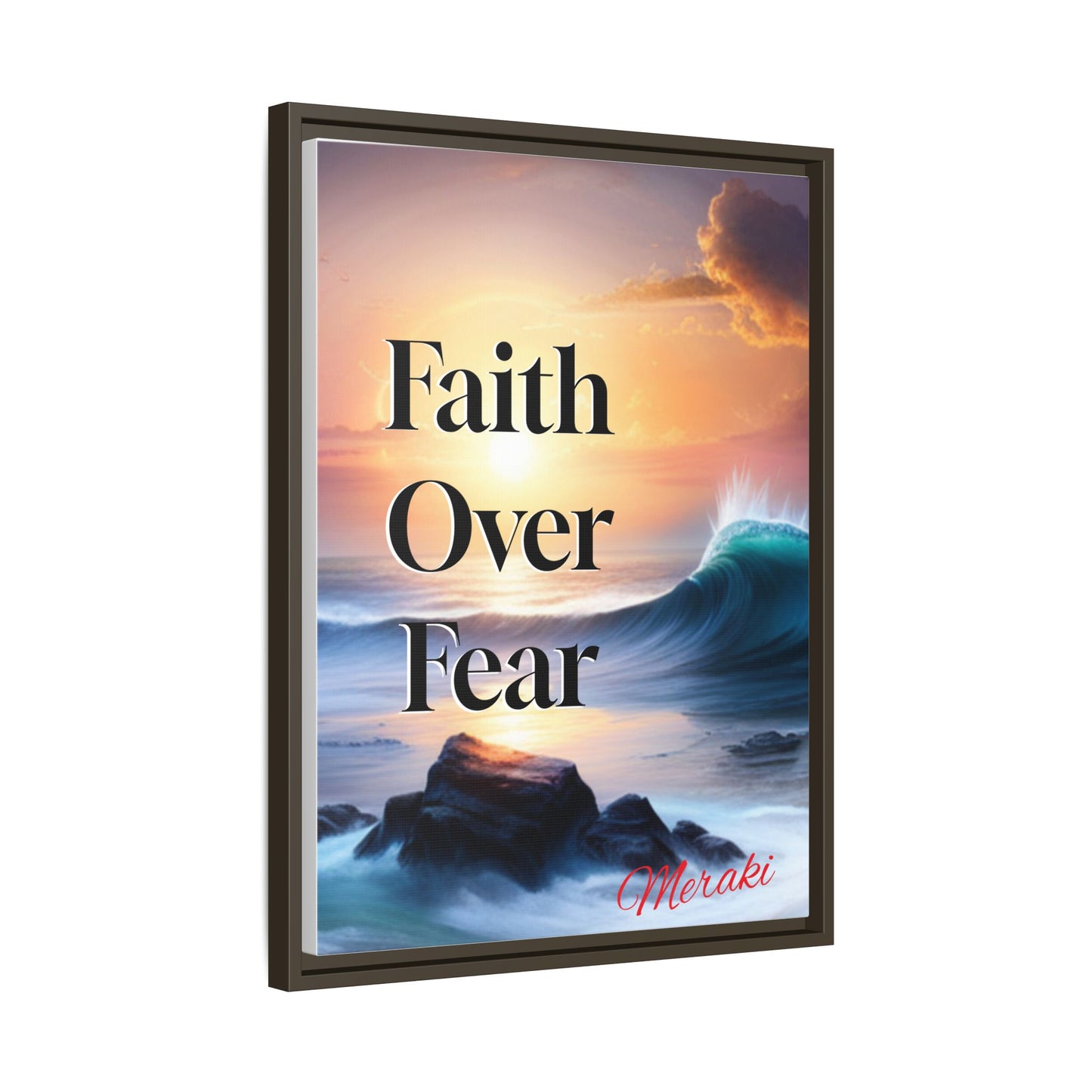 Faith over fear Matte Canvas, Framed (Multi-color) by Meraki  studio