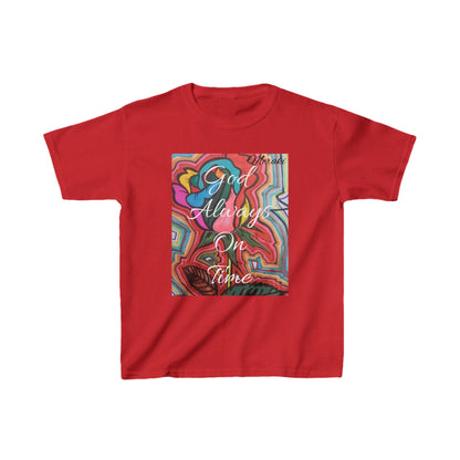 Meraki Rose  god always on time Kids Heavy Cotton™ T-shirt