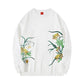 Fresh floral pattern embroidery design tassel fashionable Chinese style round neck loose long sleeved sweatshirt