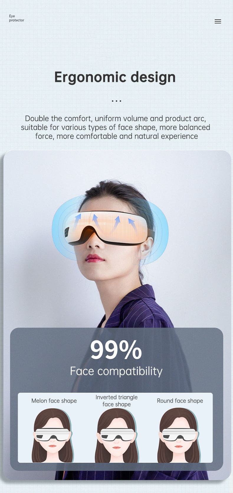 Eye Massager Air Pressure Vibration Eye Protector Bluetooth Eye Massage Relax Migraines Relief Improve Sleep