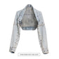 Fit Blue Denim Rivet Short Cool Jacket New Lapel Long Sleeve Women Coat Fashion Tide Spring Autumn