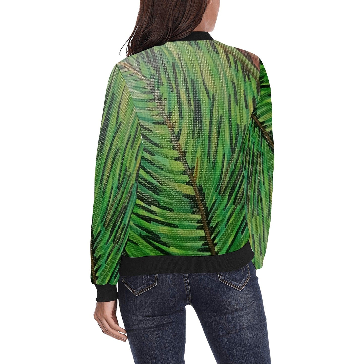 Women's All Over Print Bomber Jacket(Model H36)