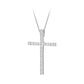 Tuscany Silver Women's Sterling Silver Large White Cubic Zirconia Set Cross Pendant on Curb Chain of 46cm/18"