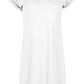 Fashion Star Womens Curved Hem Turn Up Cap Sleeve Tunic T-Shirt Mini Dress Plain White S/M (UK 8/10)