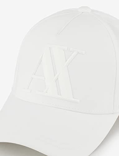 A|X Armani Exchange Men's Rubber Logo Hat, White, UNI