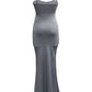 Edhomenn Womens Sexy Fish Tail Bodycon Maxi Dress Sleeveless Spaghetti Strap Long Dress Summer Solid Slim Fit Y2K Dress (A-Grey, S)