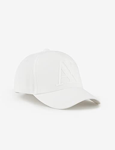 A|X Armani Exchange Men's Rubber Logo Hat, White, UNI