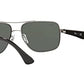 Ray-Ban Men's RB3483 Metal Square Sunglasses, Gunmetal/Green, 60 mm