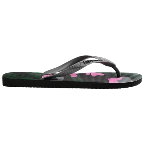 Havaianas Unisex Top Camo Sandal - Bold Print Flip Flops - Black, 9/10W - 8M