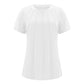 Angxiwan My Recent Orders My Order History 2025 Women's Blouses & Shirts Womens Casual Crew Neck Short Sleeve Pleated Tops Blouses Fashion Clothes 2024 White