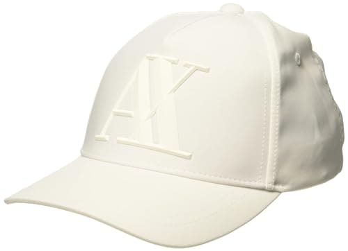 A|X Armani Exchange Men's Rubber Logo Hat, White, UNI