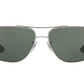 Ray-Ban Men's RB3483 Metal Square Sunglasses, Gunmetal/Green, 60 mm