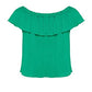 Trendyol Woman Relaxed fit Basic Carmen Collar Woven Plus Size Blouse,Green,44