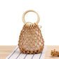 The new solid color net bag hand woven bag forest hand tied cotton thread hand carry seaside holiday beach bag