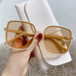 Rice nail square sunglasses Women's shades gradient trend UV protection