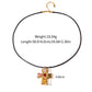 18K gold exquisite dazzling cross inlaid with zircon with hammer pattern design light luxury style necklace