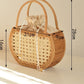 Pure handmade basket Nordic style storage picnic travel basket woven rattan women handbag