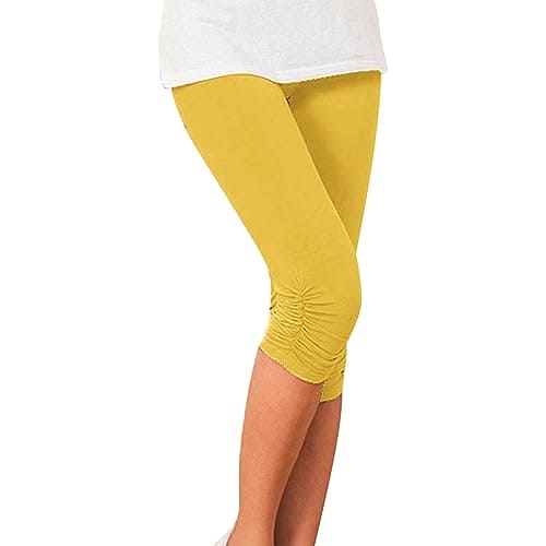 HOOUDO Lightning Deals Today 1 Pound Items 3/4 Jeans Plus Size White Lace Cropped Leggings Womens Capri Pants