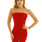 ranrann Women's See Through One Piece Bodycon Mini Tube Dress Nightclub Teddy Lingerie Dresses Red Zipper One Size