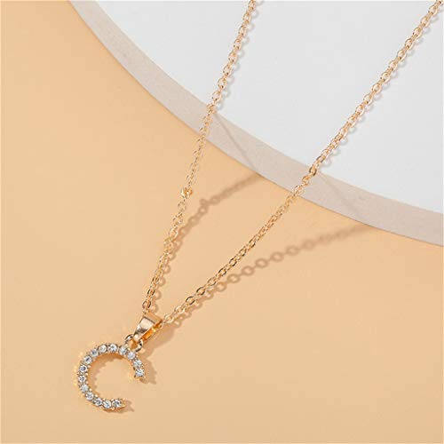 Janly Clearance Sale Womens Necklaces & Pendants, 26 Letter Necklace Gold Necklace Female DIY Pendant With Diamond Clavicle Chain, Jewelry & Watches for Christmas Valentine's Day (T)