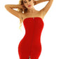 ranrann Women's See Through One Piece Bodycon Mini Tube Dress Nightclub Teddy Lingerie Dresses Red Zipper One Size