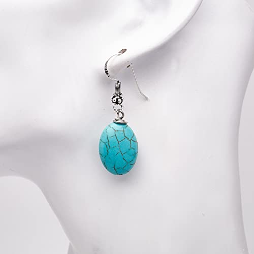 TreasureBay Stunning Handmade Natural Turquoise Gemstone Earrings for Women