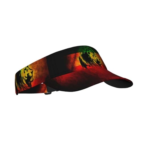 Rasta Lion Jamaican Reggae Love Sport Sun Visor Adjustable Sun Hat Empty Top Baseball Cap Uv Protection Sun for Men and Women