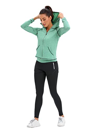 ZETIY Women's 5pcs Yoga Suit Sweatsuit Women's Activewear Sets Sport Yoga Fitness Clothing Ladies Workout Outfit Sportsuits for Running Jogging Gym Green