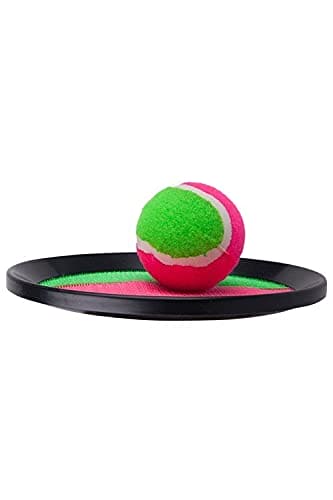 Toss and Catch Ball Set with Two Velcro Paddle Discs and Tennis Ball, Fun Outdoors Garden & Beach Toy Game for the Whole Family, Develops Hand-eye Coordination (Beach Catch It Game, 1 Set)