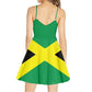 Biyejit Jamaica Flag Womens Sleeveless Dress Casual Scoop Neck Sundress A Line Midi Dresses Cami Slip Dress for Beach Daily Wear