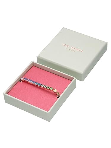 Ted Baker Melrah Crystal Adjustable Tennis Bracelet For Women (Rose Gold/Rainbow Crystal)