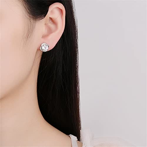 generic en Earrings for Women Moissan Diamond Stud Shaped Fashion Earrings Moissanite Earrings Star Stud Earrings (A, One Size)