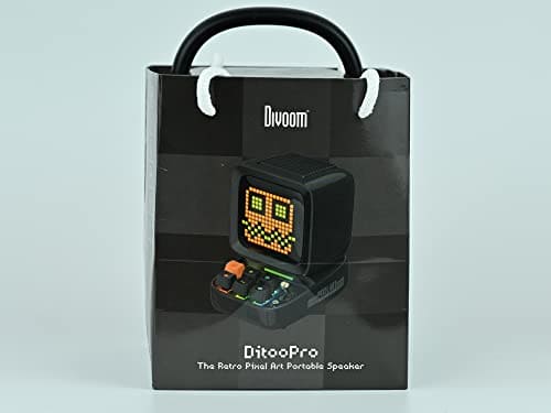 Divoom Ditoo Multifunctional Pixel Art Bluetooth Speaker, Retro Portable Speaker with Programmable RGB Led Screen, Smart Alarm Clock, Mechanical Keyboard, Supports TF Card & Radio (Black)