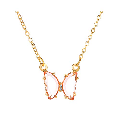 Janly Clearance Sale Women Necklaces & Pendants, Fashion Dream Zircon Metal Transparent Necklace Ladies Jewelry Gift Clavicle, Jewelry Sets, Valentine's Day Ideal Gifts (Pink)