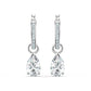 Swarovski Attract drop earrings, Pear cut, White, Rhodium plated