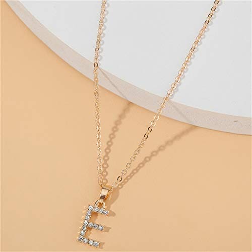 Janly Clearance Sale Womens Necklaces & Pendants, 26 Letter Necklace Gold Necklace Female DIY Pendant With Diamond Clavicle Chain, Jewelry & Watches for Christmas Valentine's Day (T)