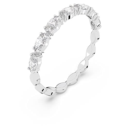 Swarovski Vittore ring, Marquise cut, White, Rhodium plated