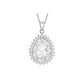 Tuscany Silver Women's Sterling Silver White Cubic Zirconia 18 x 30 mm Cluster Teardrop Pendant Chain Necklace of Length 46 cm/18 Inch